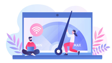 Speed test conceptのイラスト素材