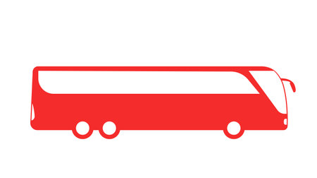 Red bus iconのイラスト素材