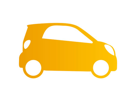 Yellow minivan iconのイラスト素材