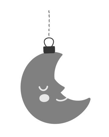 Christmas moon iconのイラスト素材