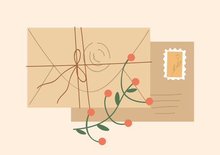 Cute envelopes with lettersのイラスト素材