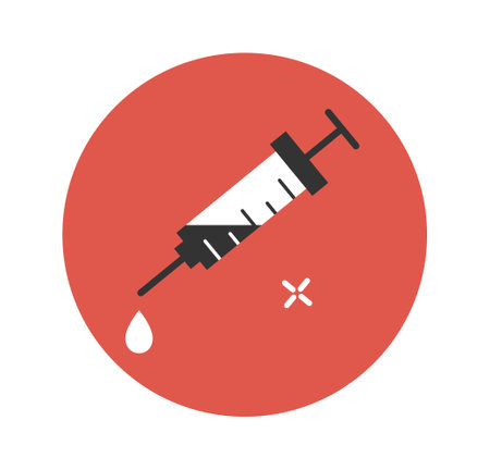 Syringe with drop iconのイラスト素材