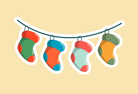 Christmas socks iconのイラスト素材