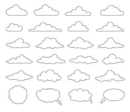Cloud line setのイラスト素材