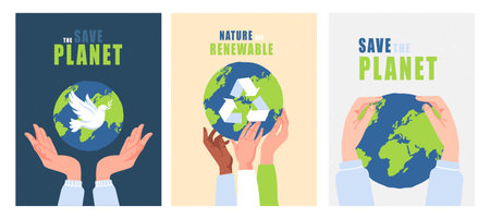 Save planet setのイラスト素材