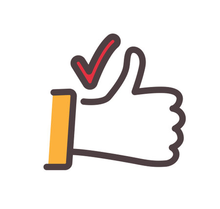 Color hand with tick iconのイラスト素材