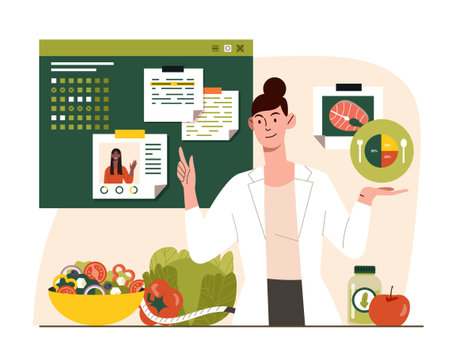 Nutritionist at workplaceのイラスト素材