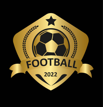 Football badge goldのイラスト素材