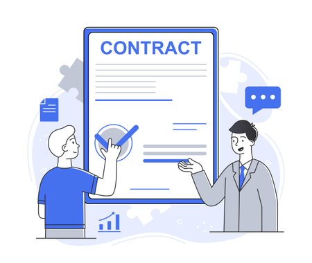 Entrepreneurs conclude contractのイラスト素材