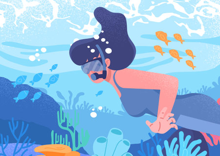 Woman in waterのイラスト素材