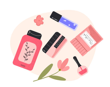 Set of cosmeticsのイラスト素材
