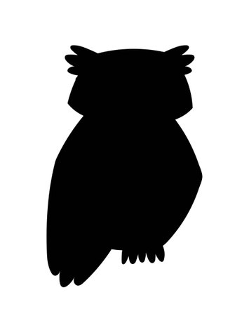 Owl black silhouette iconのイラスト素材