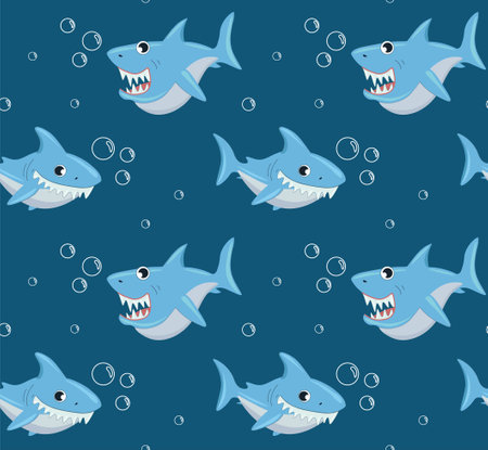 Shark seamless patternのイラスト素材