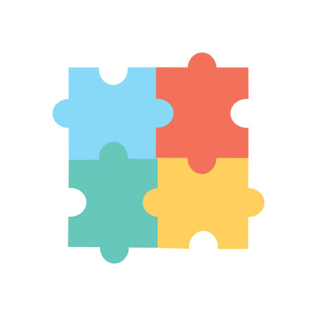 Colorful puzzle iconのイラスト素材