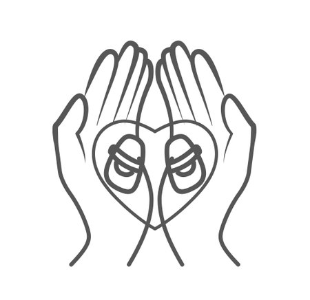 Adoption hands with heartのイラスト素材