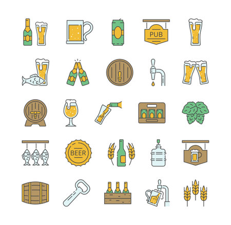 Color brewery icons setのイラスト素材