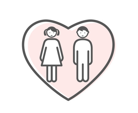 Color adopted kids iconのイラスト素材