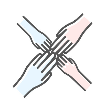 Color adoption hands iconのイラスト素材