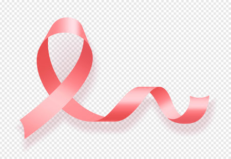 Realistic pink ribbonのイラスト素材