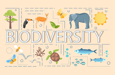 Biodiversity word conceptのイラスト素材