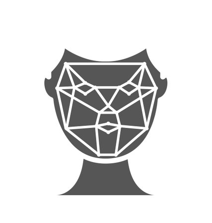 Biometric authorization line iconのイラスト素材