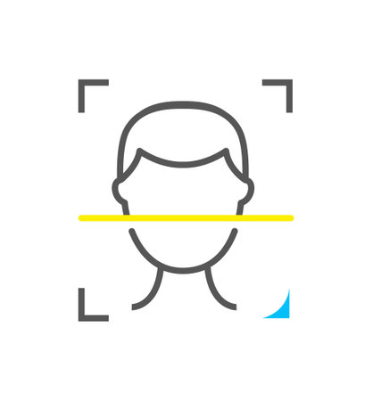 Face authorization colorful iconのイラスト素材