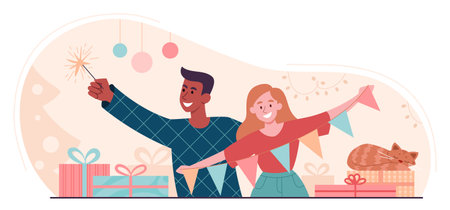 Winter holidays conceptのイラスト素材