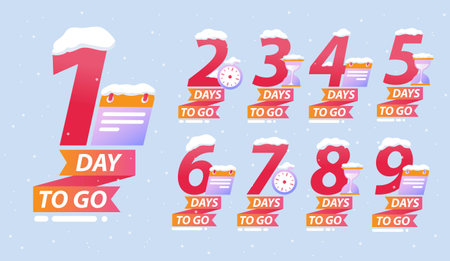 Winter days to go setのイラスト素材