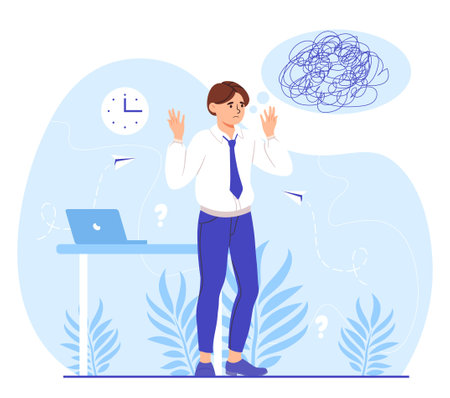 Depressed person conceptのイラスト素材