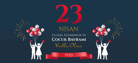 April 23 Turkey bannerのイラスト素材