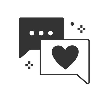 Care heart speech bubble icon blackのイラスト素材
