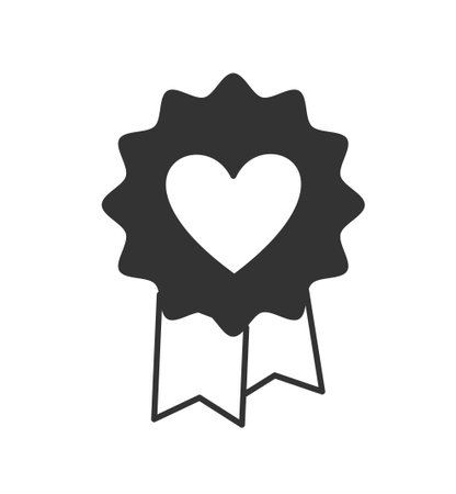 Care badge with heart icon blackのイラスト素材