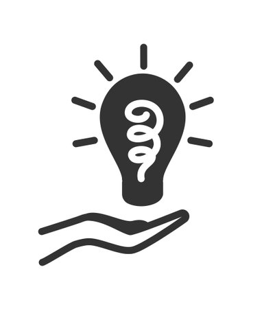 Careergrowth lightbulb black iconのイラスト素材