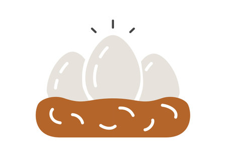 Eggs in nest color iconのイラスト素材