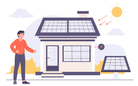 Solar energy conceptのイラスト素材