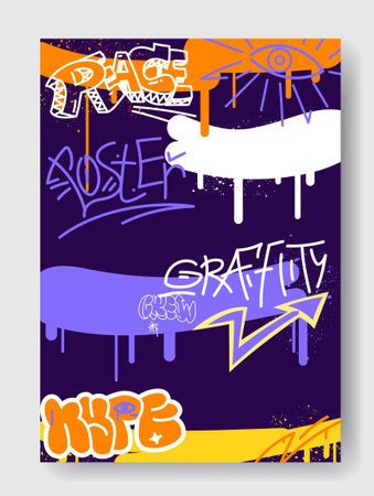 Abstract graffiti posterのイラスト素材