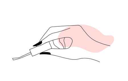 Female manicured hand with brushのイラスト素材