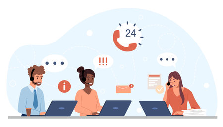People in call centerのイラスト素材