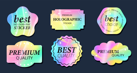 Holographic stickers setのイラスト素材