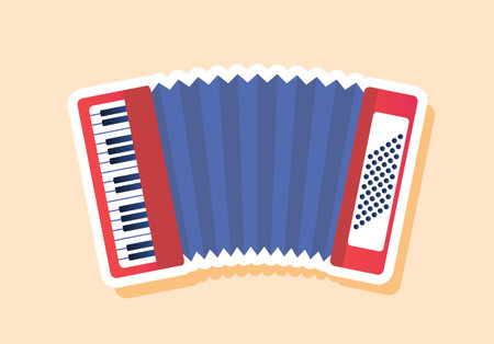 Musical accordion stickerのイラスト素材