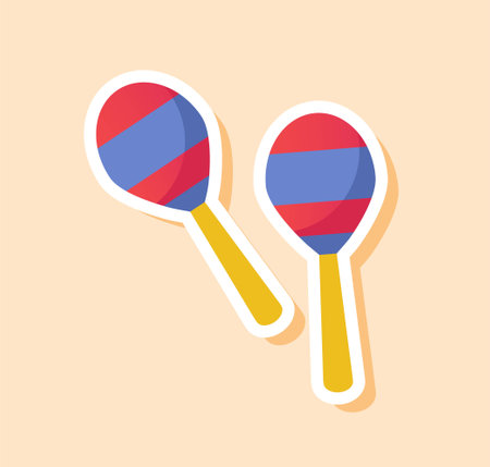 Musical maracas stickerのイラスト素材