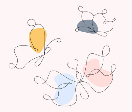 Butterflies line setのイラスト素材