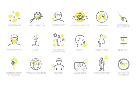 Coronavirus icons setのイラスト素材