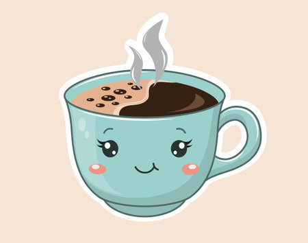 Kawaii cup of teaのイラスト素材