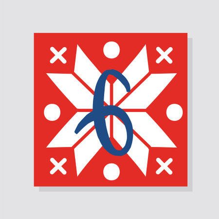 Advent calendar with number 6のイラスト素材