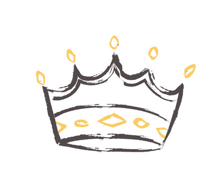 Crown doodle iconのイラスト素材