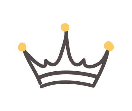 Crown doodle iconのイラスト素材