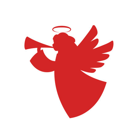 Christmas red angelのイラスト素材
