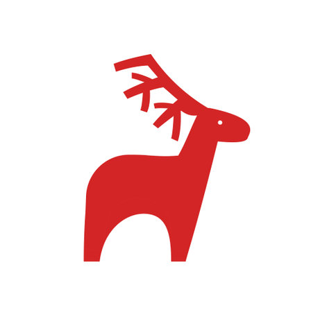Christmas red deerのイラスト素材