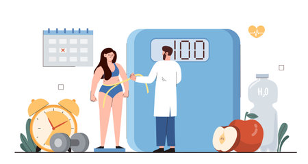 Nutritionist with patientのイラスト素材